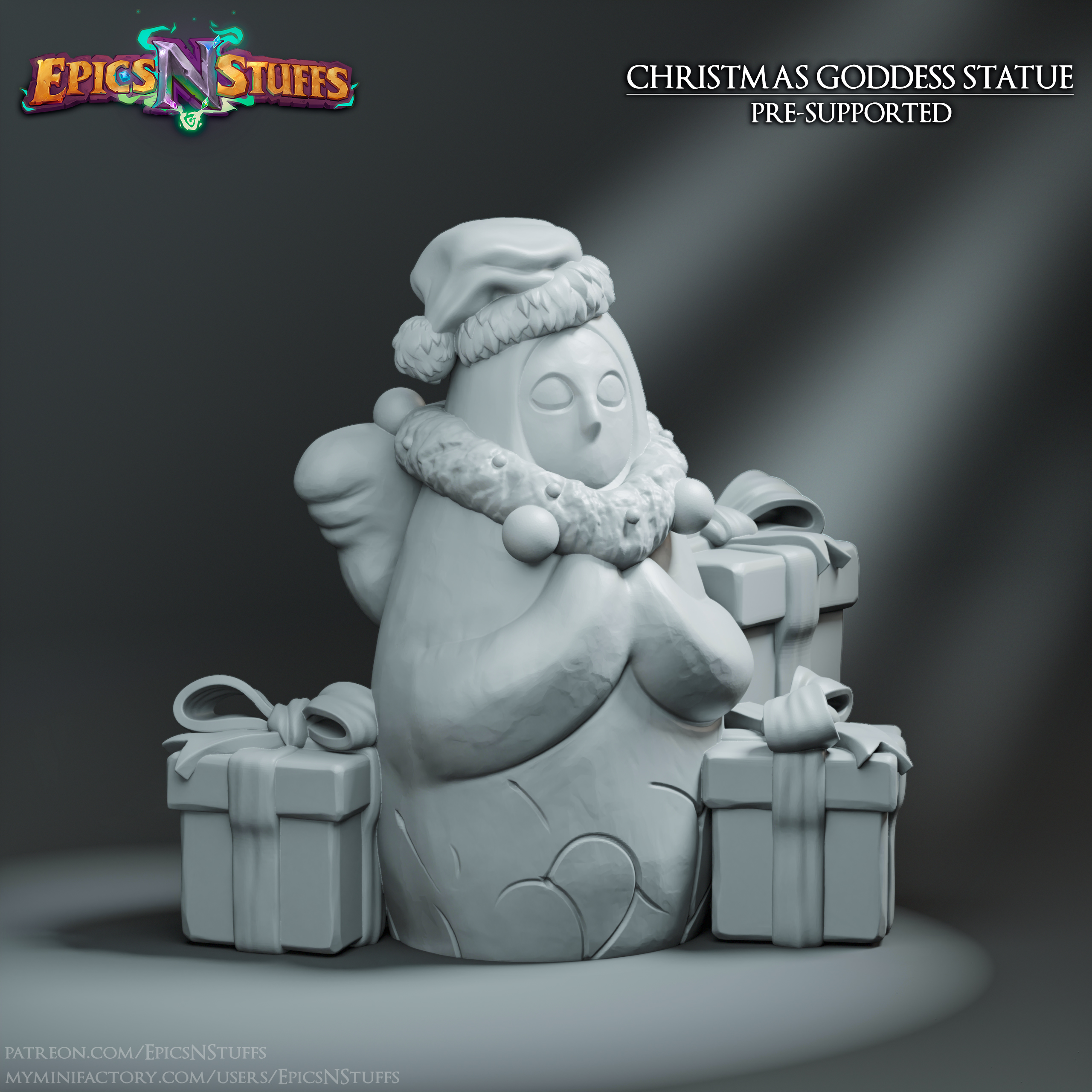 Christmas Goddess Statue Miniature - pre-supported